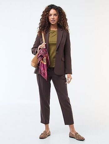 Pantalon uni coupe carotte