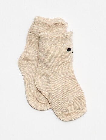 Pantalon uni en maille + chaussettes - 2 pièces