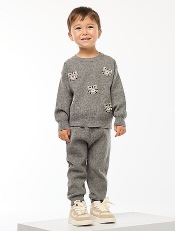 Pantalon uni en maille + chaussettes - 2 pièces