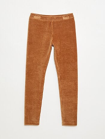 Pantalon uni en velours épais