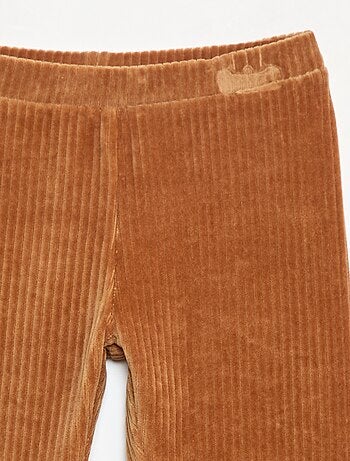 Pantalon uni en velours épais