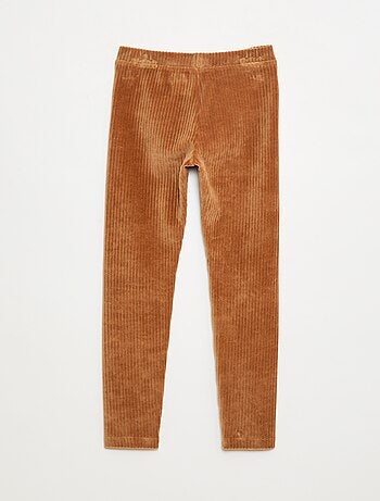 Pantalon uni en velours épais