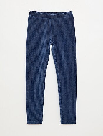 Pantalon uni en velours épais