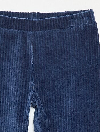 Pantalon uni en velours épais