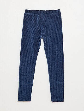 Pantalon uni en velours épais