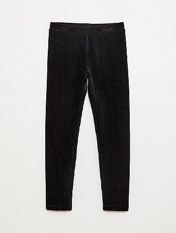 Pantalon uni en velours épais