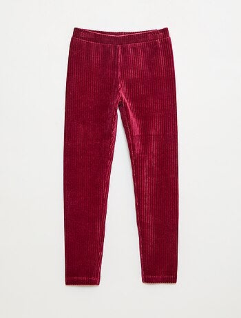 Pantalon uni en velours épais