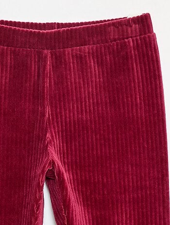 Pantalon uni en velours épais