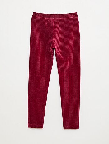 Pantalon uni en velours épais