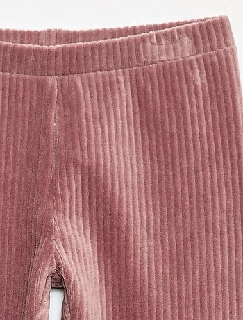 Pantalon uni en velours épais