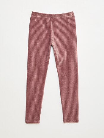 Pantalon uni en velours épais