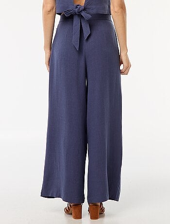 Pantalon uni jambes larges
