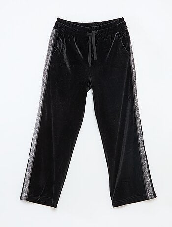 Pantalon velours à bandes pailletées