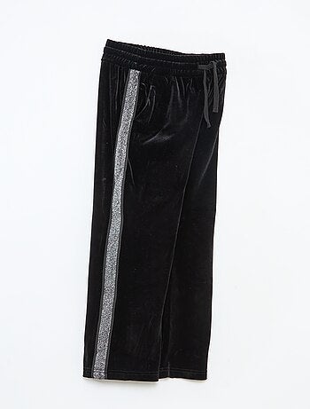 Pantalon velours à bandes pailletées