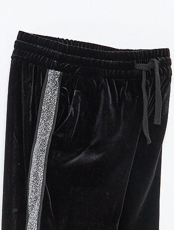 Pantalon velours à bandes pailletées