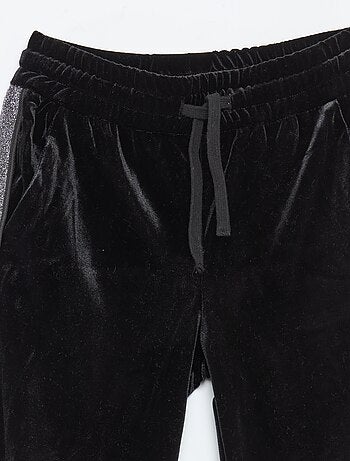 Pantalon velours à bandes pailletées