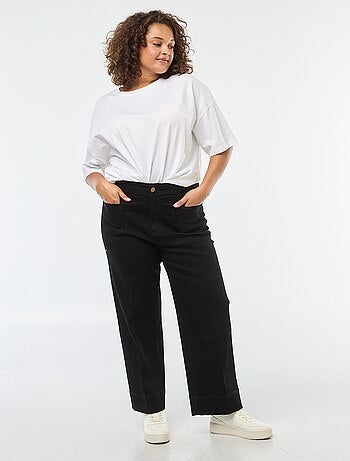 Pantalon wide leg cropped
