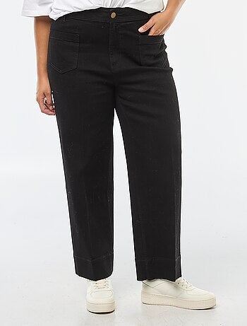 Pantalon wide leg cropped