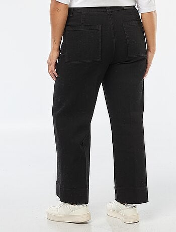 Pantalon wide leg cropped