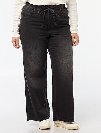 Pantalon wide leg denim brut