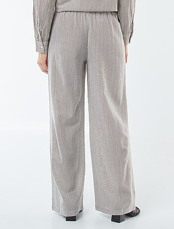 Pantalon wide leg en lin mélangé