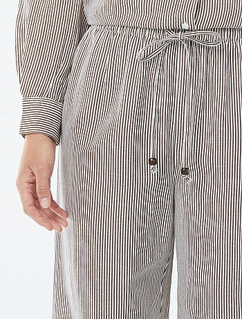 Pantalon wide leg en lin mélangé