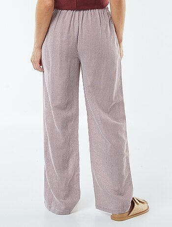 Pantalon wide leg en lin mélangé