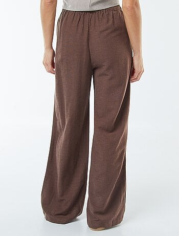 Pantalon wide leg en lin mélangé