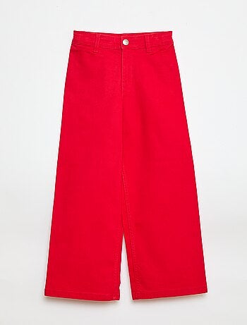 Pantalon wide leg sans poches devant