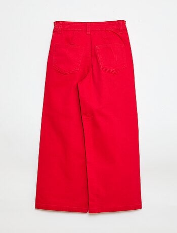 Pantalon wide leg sans poches devant