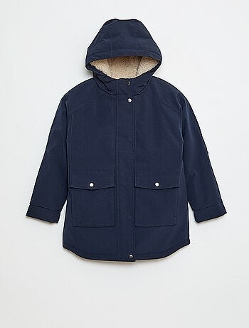 Parka à capuche avec doublure effet moutonnée