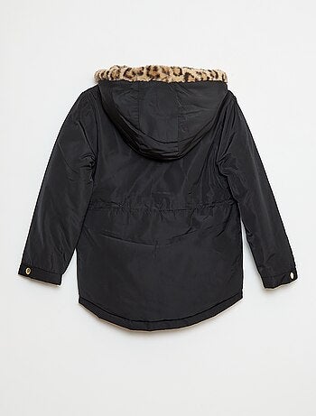 Parka à capuche doublée en fausse fourrure
