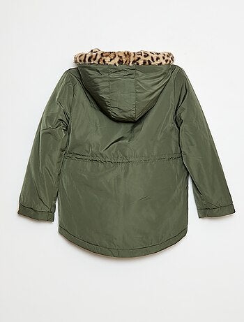 Parka à capuche doublée en fausse fourrure