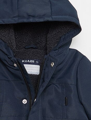 Parka déperlante à capuche avec doublure effet moutonné