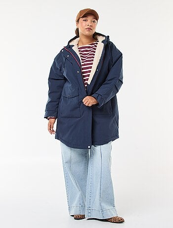 Parka déperlante à capuche moutonnée