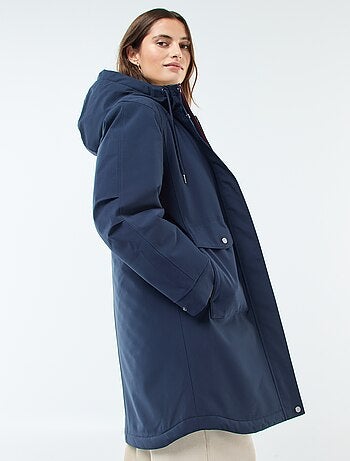 Parka longue à capuche doublure effet moutonné