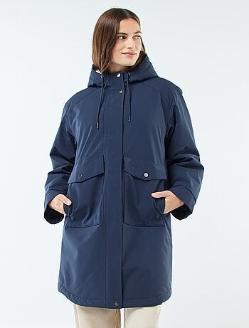 Parka longue à capuche doublure effet moutonné