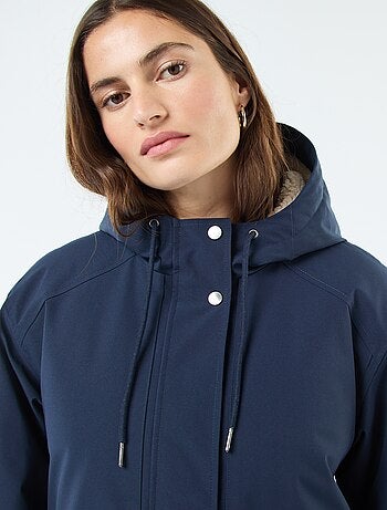 Parka longue à capuche doublure effet moutonné