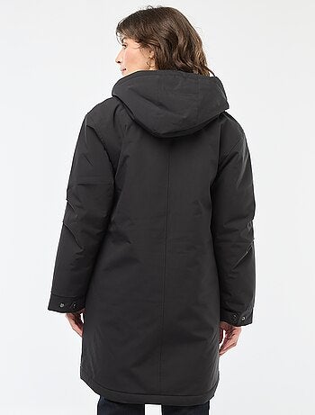 Parka longue à capuche doublure effet moutonné