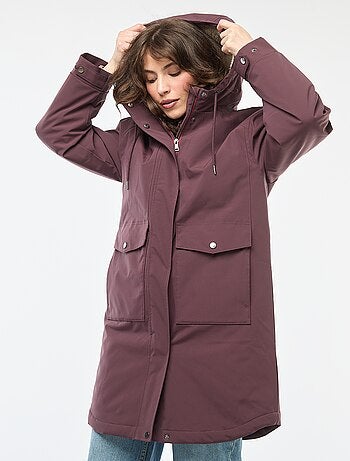 Parka longue à capuche doublure effet moutonné