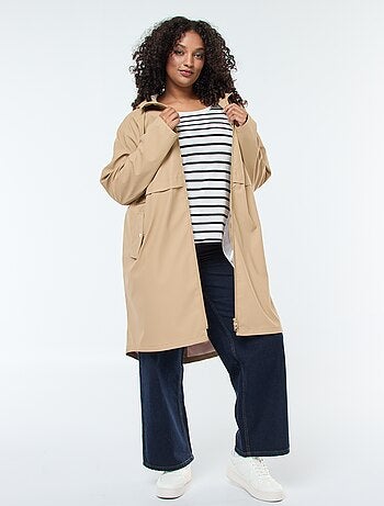 Parka longue déperlante avec détails réfléchissants