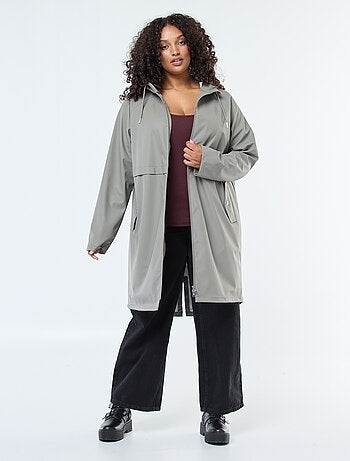 Parka longue déperlante avec détails réfléchissants