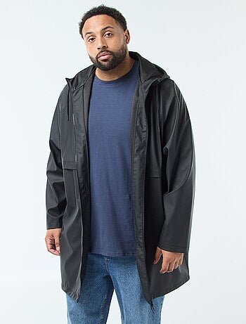 Parka unie longue et déperlante à capuche