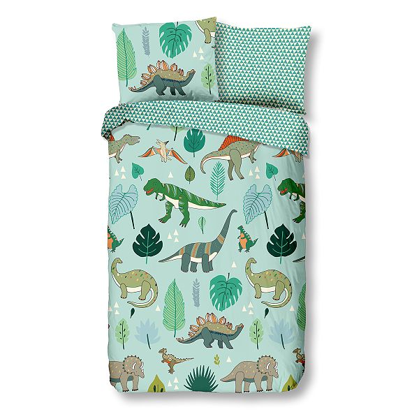 Parure De Lit Dinosaures Une Place Linge De Lit Vert Kiabi 25 00