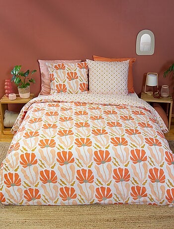 Parure de lit imprimé fleurs réversible - 2 personnes