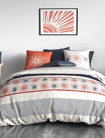 Parure de lit imprimée housse de couette + 2 taies - 2 personnes
