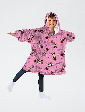 Plaid poncho à capuche polaire 'Minnie'