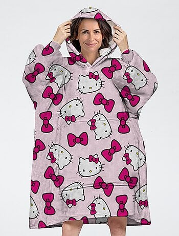 Plaid poncho à capuche polaire 'Minnie'