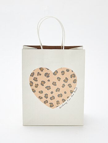 Pochette cadeau avec imprimé 'cœur'