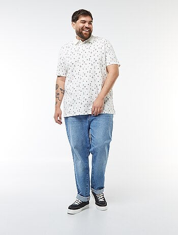 Polo à motifs en maille piquée